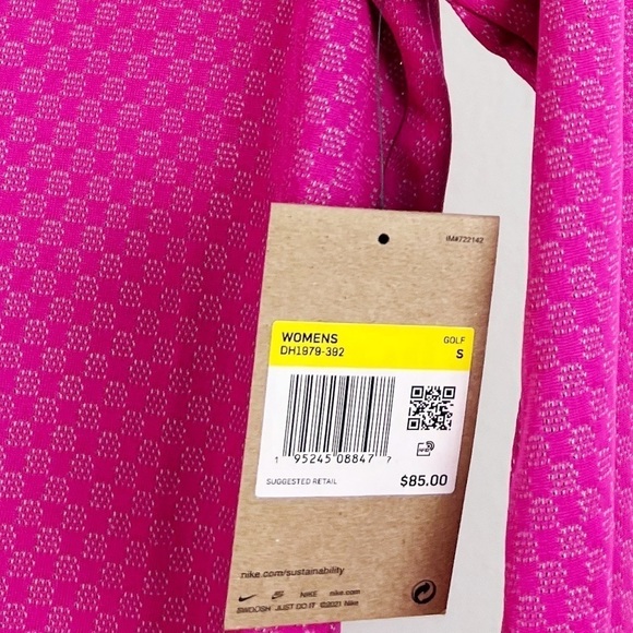 NWT Nike Dri-Fit Ace Long Sleeve Golf Polo Top in Pink - Picture 5 of 8